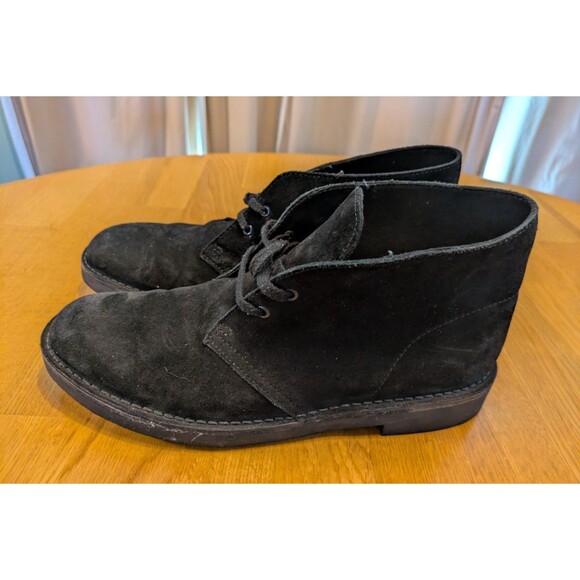 Clarks Mens Leather Suede Black Casual Desert Boots Shoes Size US 9.5 / EU 43 main image 5